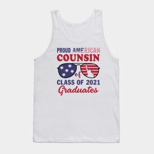 Mens Proud American Cousin Of A Class Of 2021 Graduate Patriot Tank Top